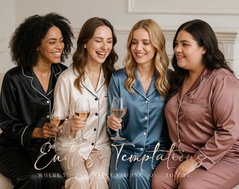 Satin Long Pajama Set –  Bridesmaid Pajamas | Bride Getting Ready Outfit | Bridal Party Gift | Wedding Sleepwear