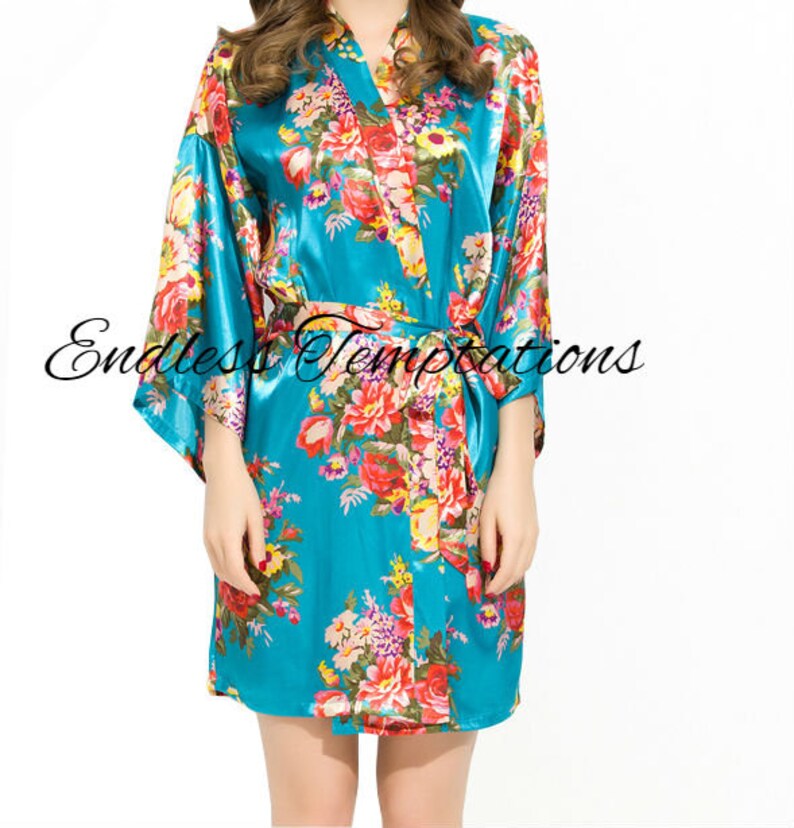 PURPLE Satin Floral Robe; Bride; Bridal; Bridesmaid; Celebration; Special Occasion; Gift