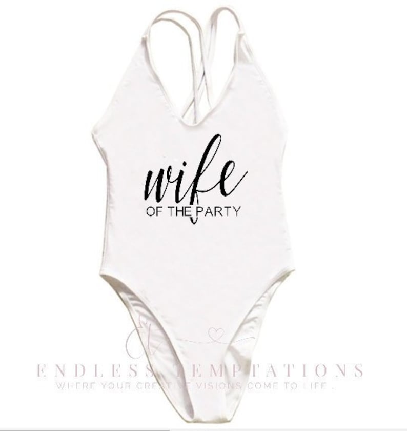 WIFE of The Party Bride Bathing Suits Bridesmaids Custom image 2