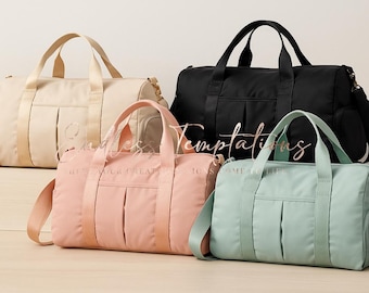 Clearance Personalized Nylon Duffel Bag | Waterproof Travel Gym Weekender | Custom Monogram Tote with Trolley Sleeve