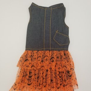 Sleveless Dog Jean and tulle ruffle skirt dress-  Dog Dress - Dog Outfits -Pet outfit - Pet supplies