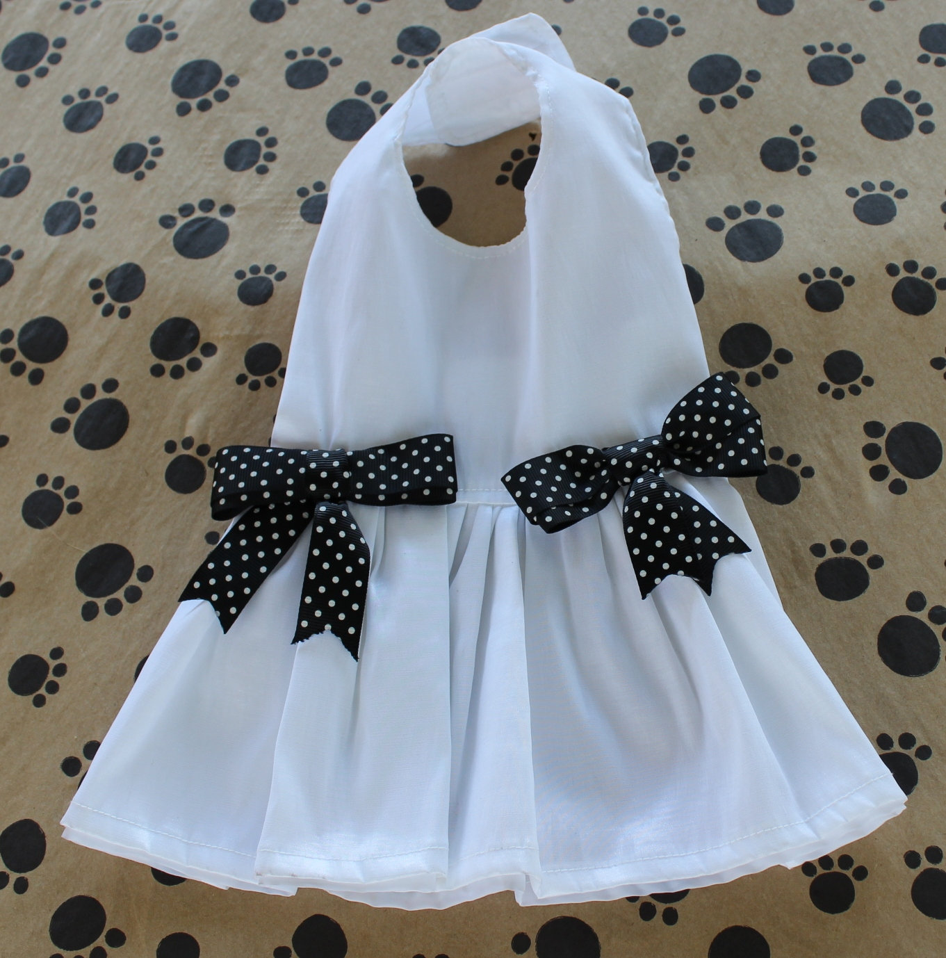 Halter White Dog Dress With Bow Detail Etsy