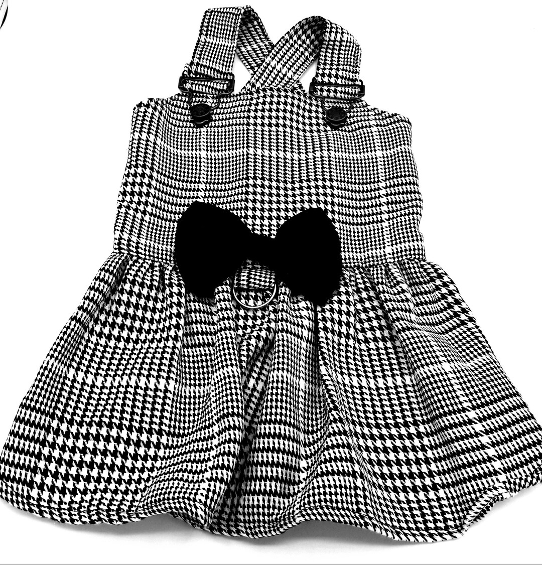 Criss Cross Checkered Dog Dress in Size Medium Dog Dress Dog Outfits