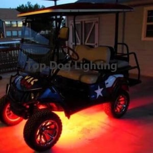 4pc Led Red Golf Cart Kart Neon Under Body UnderGlow Light 12V Custom Waterproof