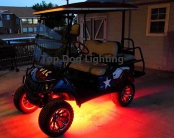 4pc Led Red Golf Cart Kart Neon Under Body UnderGlow Light 12V Custom Waterproof