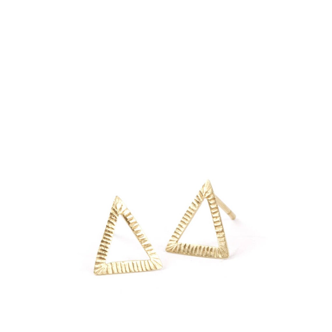 14K Gold Triangle Earrings / Contemporary Jewellery / Gifts Etsy