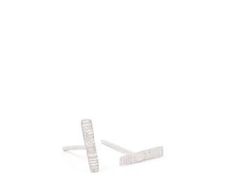Rectangle - Silver earring studs