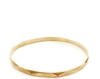 Faceted - Brass bangle