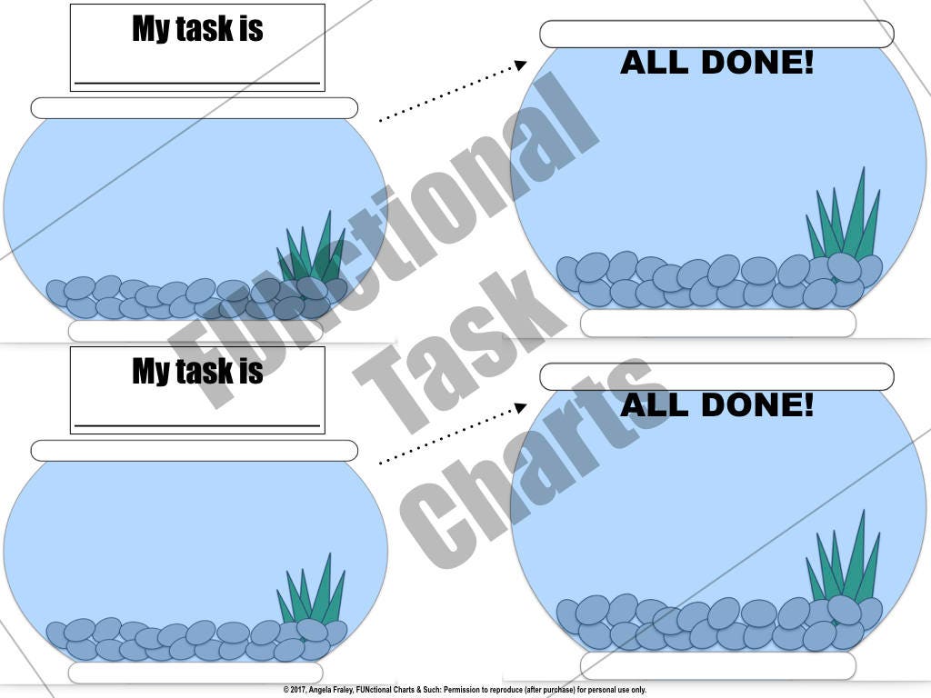 Fish With Task Fish Bowl Functional Task Chart for Kids! - Etsy