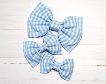 Gingham School Streamer Hair Ribbons Bobbles