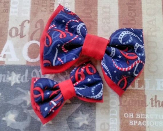 Red White And Blue Hair Bows For Girls Hair Bows For Etsy