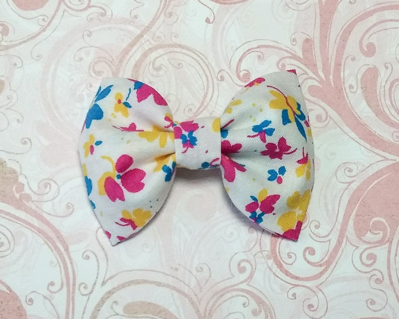 Girls Hair Bows with Matching Boy Bow Tie Big Hair Bows for Toddlers Floral Bows for Girls