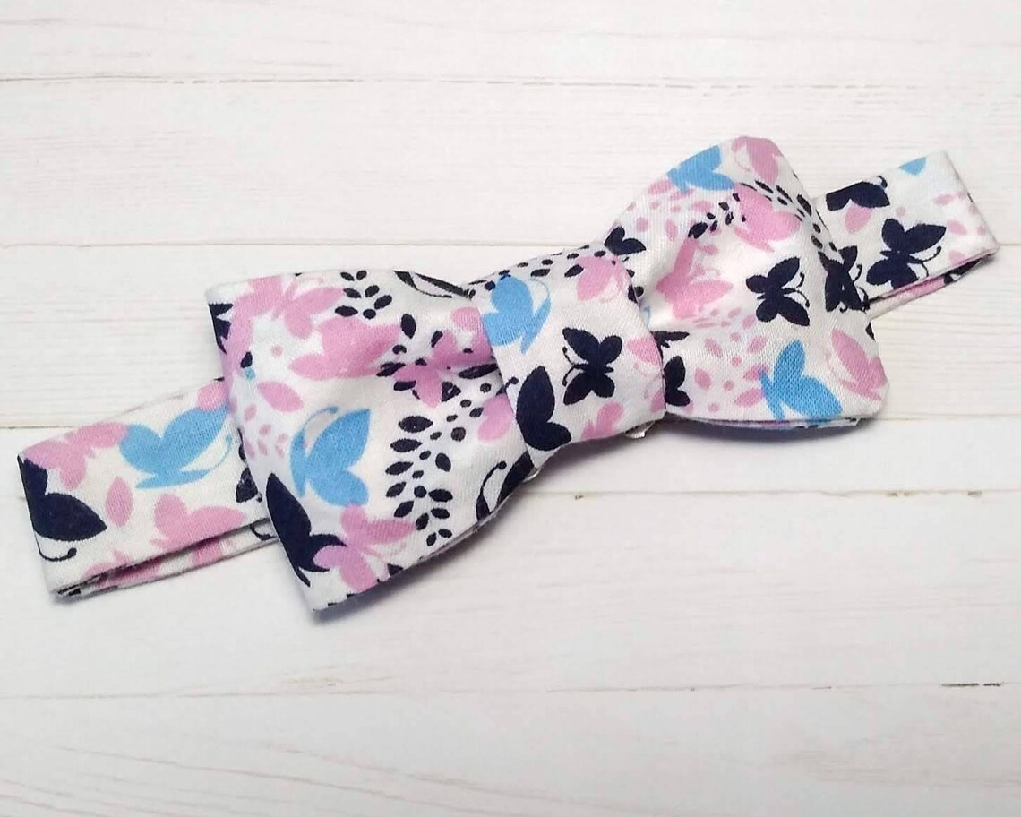 Butterfly Pattern Bow Tie Boys Bow Ties Adjustable Bow Ties Etsy