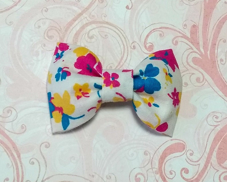 Girls Hair Bows with Matching Boy Bow Tie Big Hair Bows for Toddlers Floral Bows for Girls