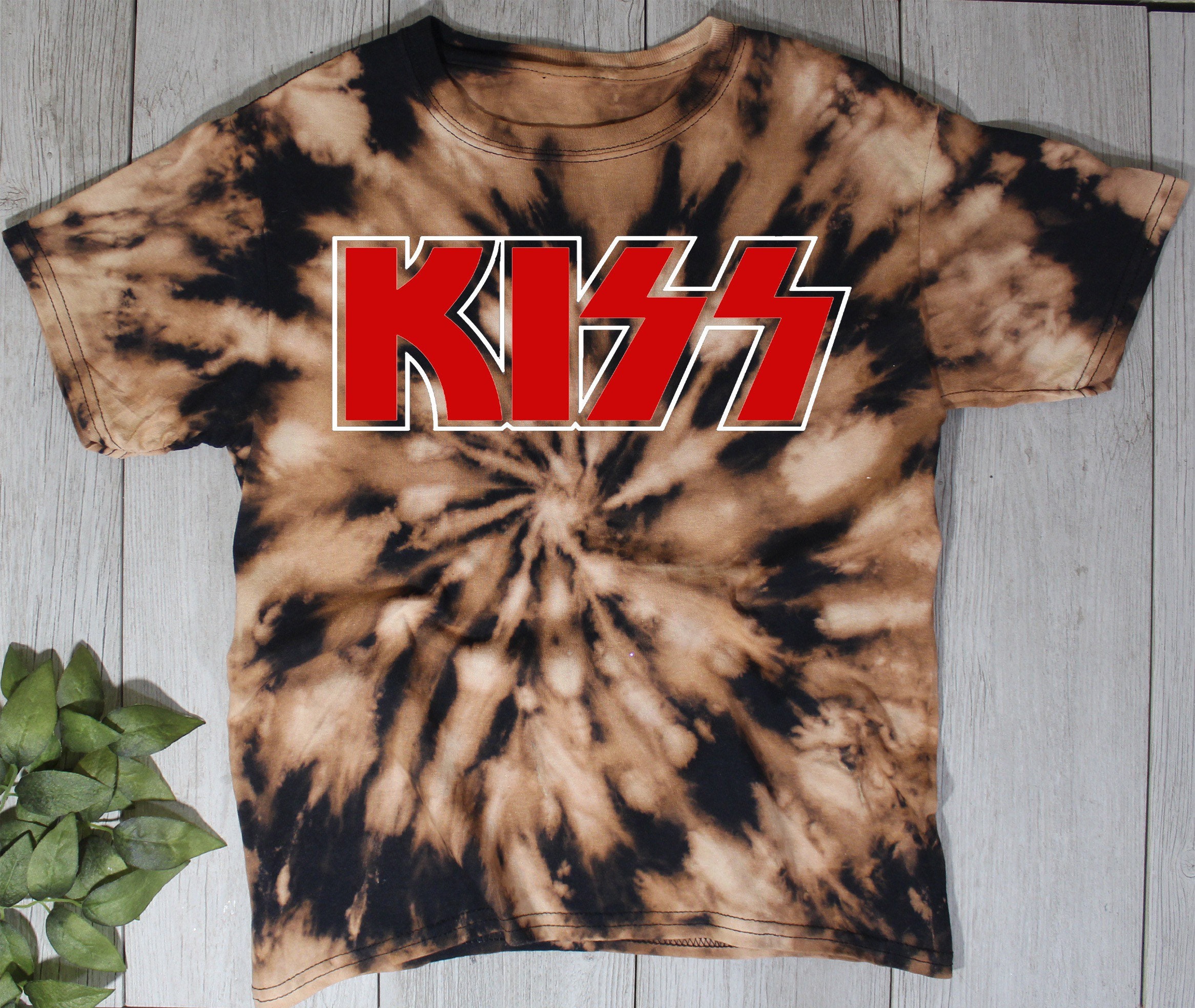 Kiss Tshirt Baby Toddler Bleached Tie dye Band Etsy
