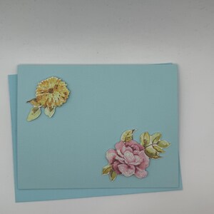 Blaue Blumenkarte - Jede Anlasskarte - Lila - innen blanko.