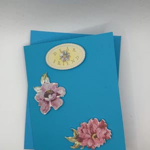 Caro amico, migliore amico, biglietto d'auguri per amico, floreale - biglietto per qualsiasi occasione - vuoto all'interno.