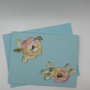 Tarjeta floral azul - Tarjeta para cualquier ocasión - Interior en blanco
