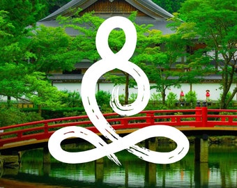 Brushwork Lotus Pose Vinyl Decal: Yoga Meditation Zen Om