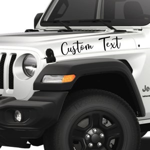 Two (2) Vinyl Hood Decals - Custom Name or Text | Hood Decals for Women | Hood Accessories for Vehicle SUV | Custom Name Many Font Options