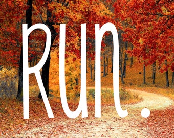 Run. Vinyl Decal | Deal for Window Phone Car Laptop Tablet Tumbler and Much More | Can Customize