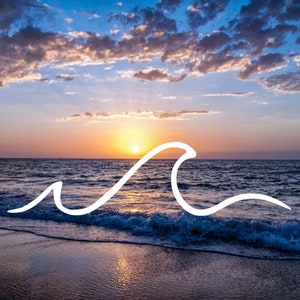 Simple Wave Vinyl Decal | Line Drawing Wave Decal | Ocean Wave Decal | Decal for Tablet Laptop Phone Tumbler Ice Chest Window Car+ Much More