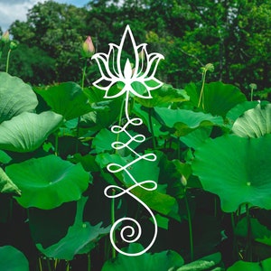 Unalome with Lotus Flower Vinyl Decal | Unalome Lotus Decal | Unalome Decal for Mirror Phone Car Laptop Tablet Window and More