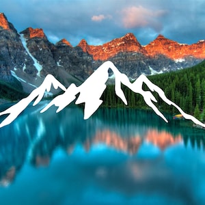 Custom Decal | Mountain Range Decal | Many Vinyl Choices | Mountain Silhouette Decal for Car Laptop Tumbler | Can Customize