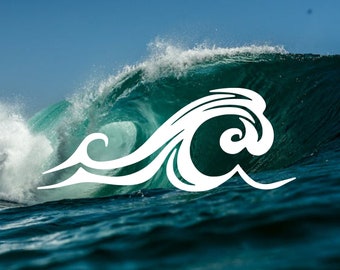 Surf Wave Vinyl Aufkleber: Surfer Auto-, Laptop-, Becheraufkleber