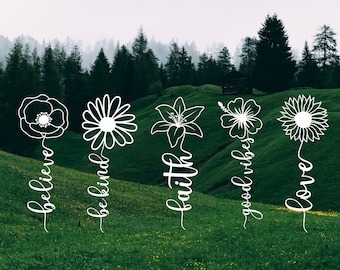 Word Flowers Vinyl Decal: Inspirational Car Laptop Tumbler Sticker