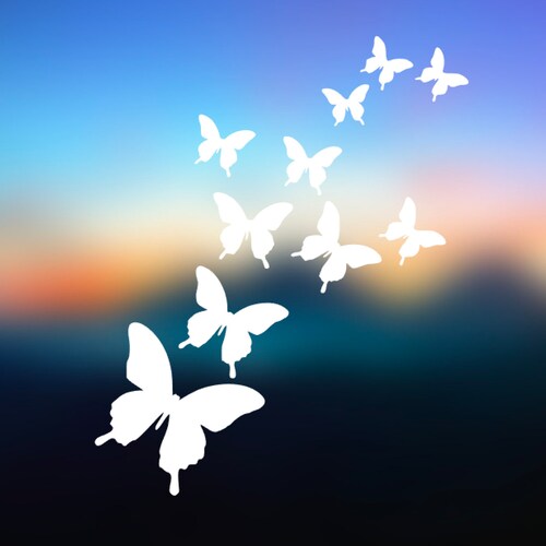 Butterfly Car Window Decal Monarch Butterfly Car Decals Etsy