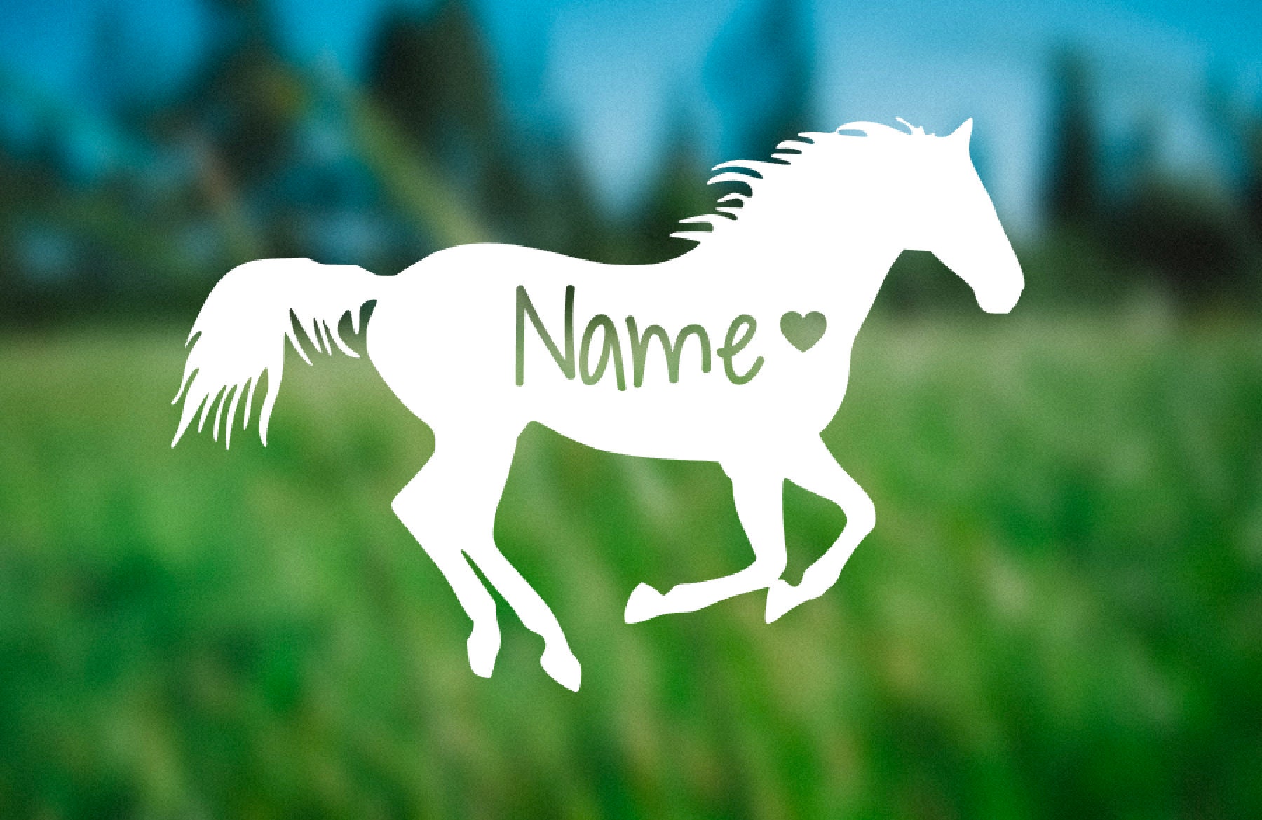 Custom Decal Horse Decal With Name Horse Decal for Car Etsy