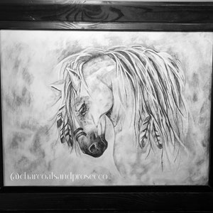 Tribal Horse Charcoal Drawing