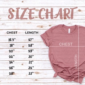 May include: Size chart for a t-shirt with measurements in inches for chest and length. Sizes include XS, S, M, L, XL, 2XL, and 3XL.