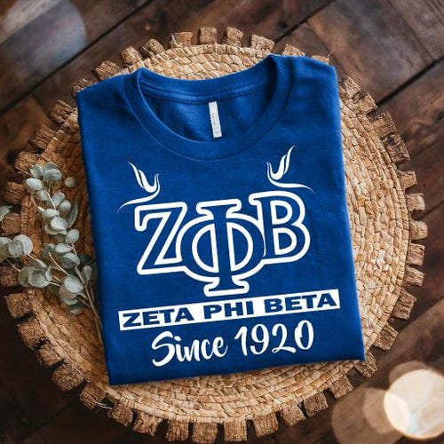 Zeta Phi Beta Sorority Shirt, Royal Blue Cotton Tee, Since 1920