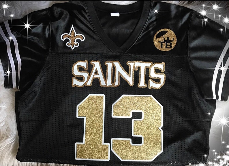 Saints Inspired Jersey Customized Saints Jersey Glitter Etsy