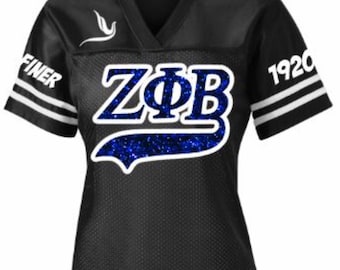 Zeta Phi Beta Paraphernalia, Zeta Phi Beta Fitted Jersey, Zeta Phi Beta, Zeta Shirt, Customize Glitter Jersey