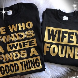 Matching Couples Shirts, Wife Shirt, Husband Shirt, Wifey Found, Anniversary Shirts, Husband Wife shirts image 1