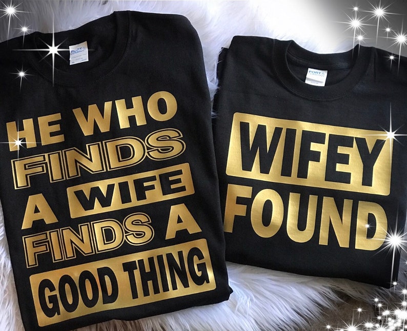 Matching Couples Shirts, Wife Shirt, Husband Shirt, Wifey Found, Anniversary Shirts, Husband Wife shirts image 1