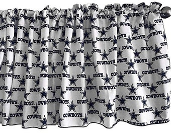 Dallas Cowboys Inspired Curtains Valancesman Cavedormliving Etsy