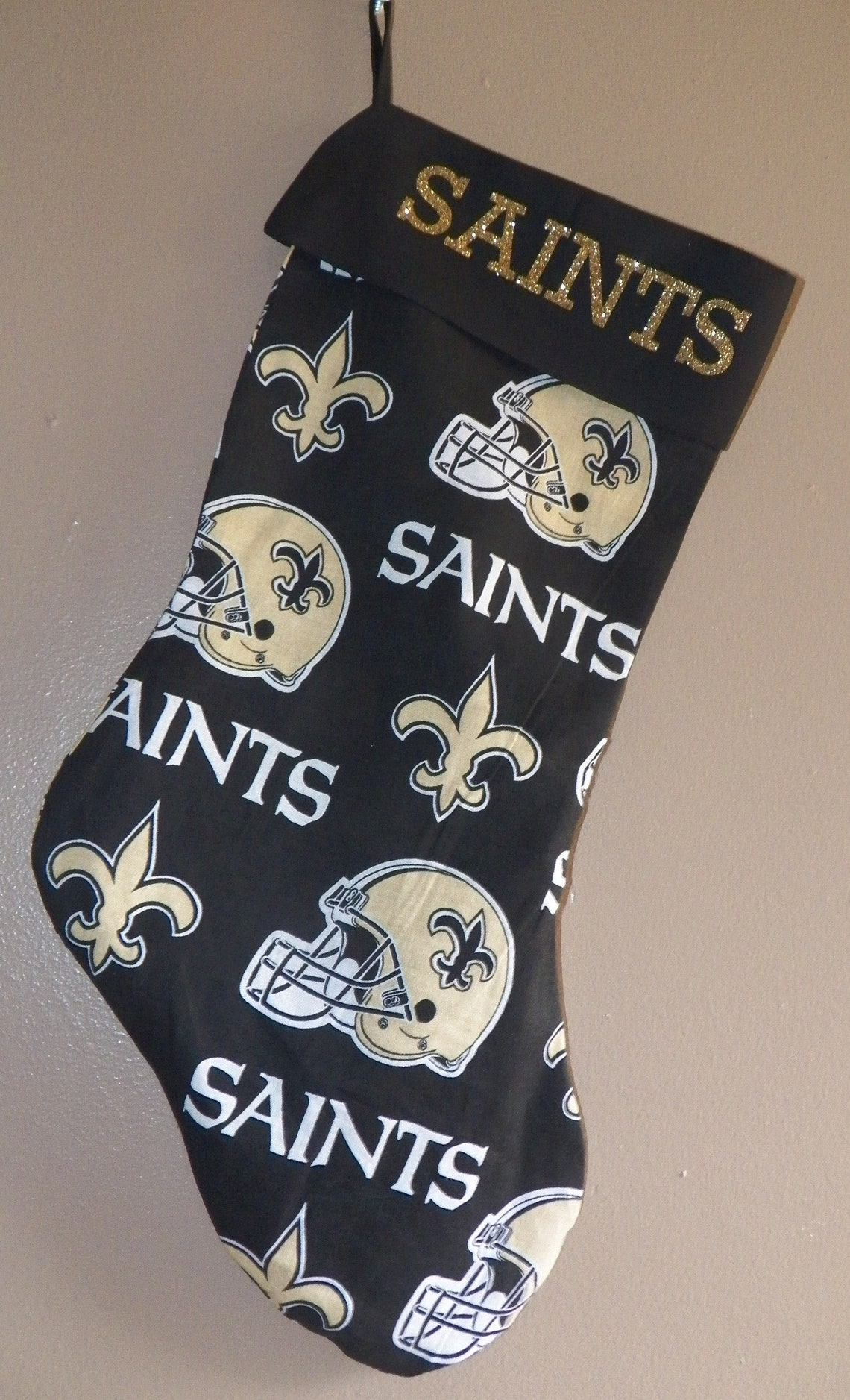 New Orleans Saints Christmas Stocking Personalized Lined Etsy Nederland
