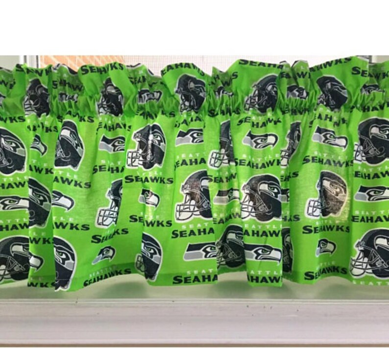 Nfl Seattle Seahawks Curtain Valance Lime Green New Handmade