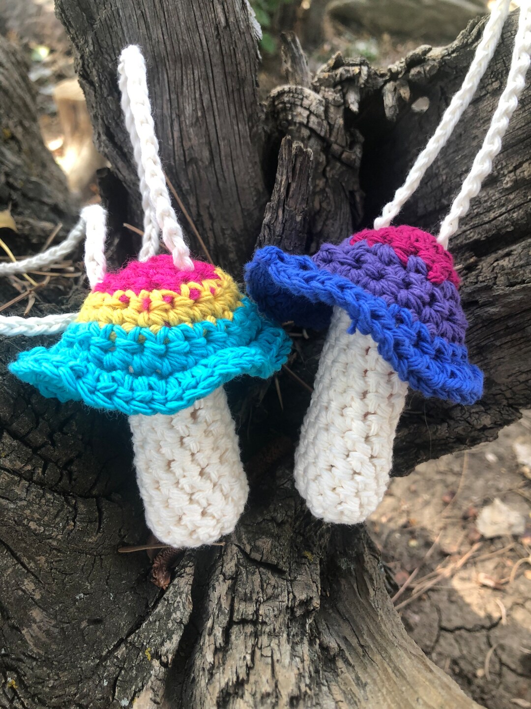 Crochet Pride Mushroom Lighter Holder Keychain Etsy