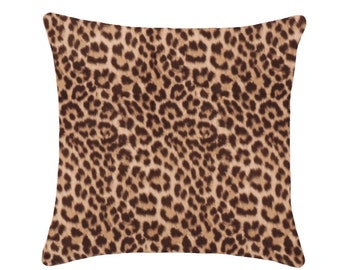 Stof Fabrics Felins Woven Velour Double Sided Throw Pillow Cover 18x18 20x20 22x22 24x24 12x20 14x22 14x48 Ocre Leopard Throw Pillow Cover