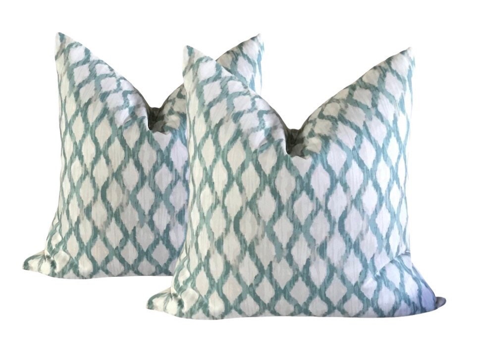 Set of 2 Throw Pillow Covers Kelly Ripa Floating Trellis Spa Etsy