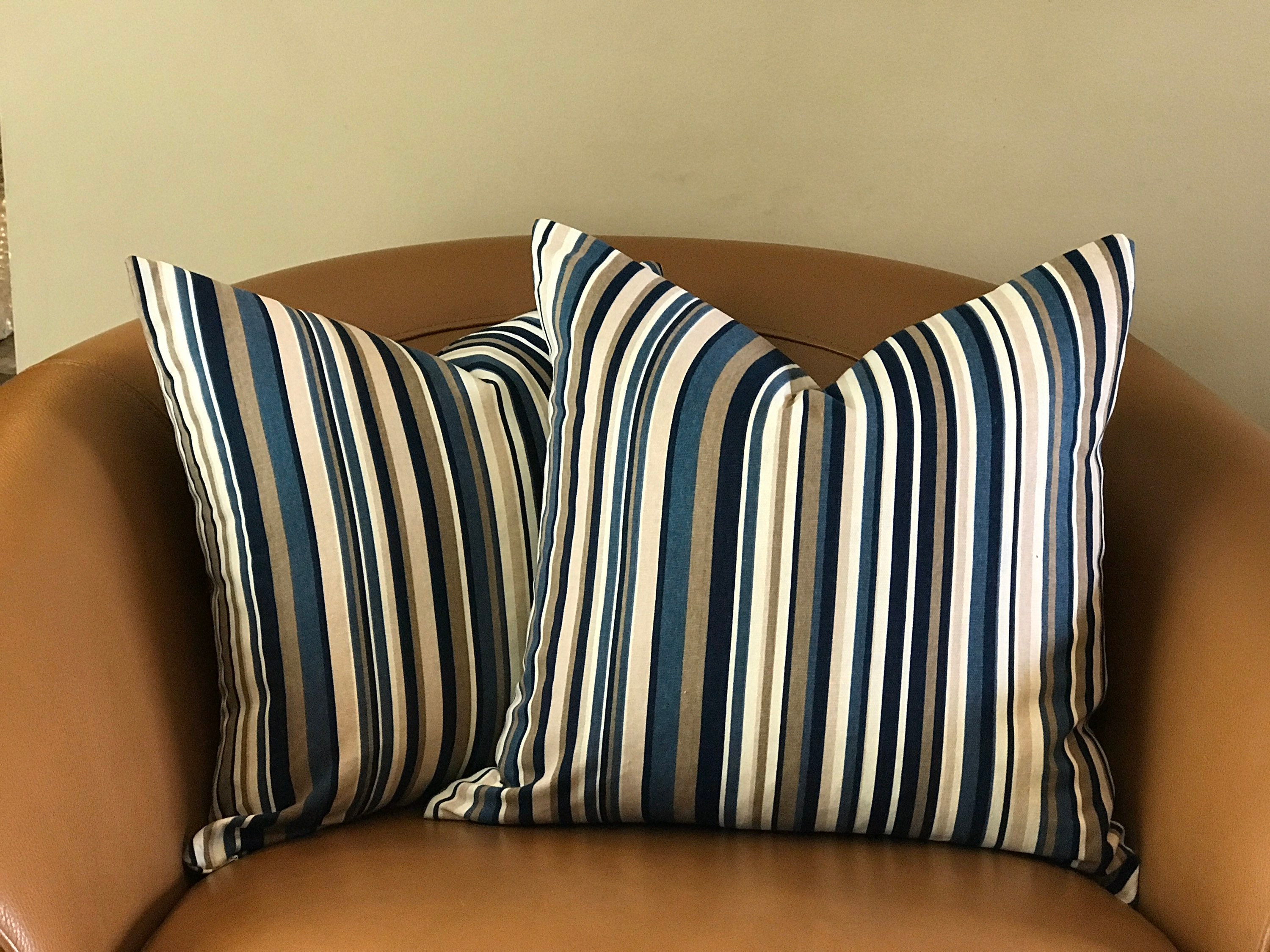 Set of Two Throw Pillows Glee & Indigo Blue Throw Pillows Navy Etsy