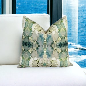 Dutchess Juniper Blue Green Contemporary Pillow Cover 18x18, 20x20, 22x22, 24x24, 12x20, 12x22, 14x22, 16x24, 12x46, 14x48, 18x50 Cover