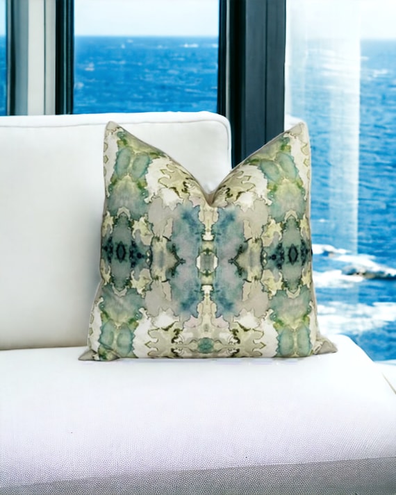 Dutchess Juniper Blue Green Contemporary Pillow Cover 18x18 20x20 22x22 24x24 12x20 12x22 14x22 16x24 12x46 14x48 18x50 Cover Etsy