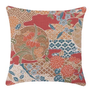 Sensu River Cotton Pillow Cover: Spice Colorway, Linen Back