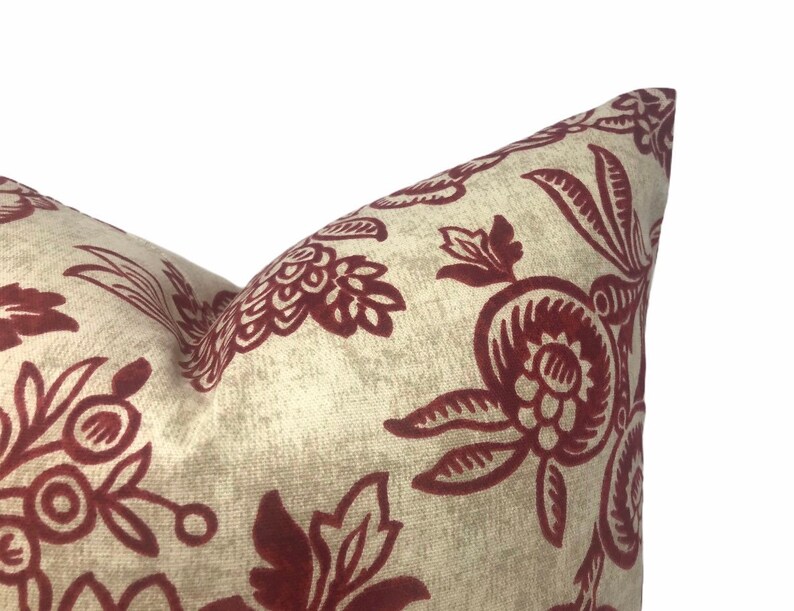 Set of 2 Throw Pillows Bircham & Red Floral Throw Pillow Cover Etsy